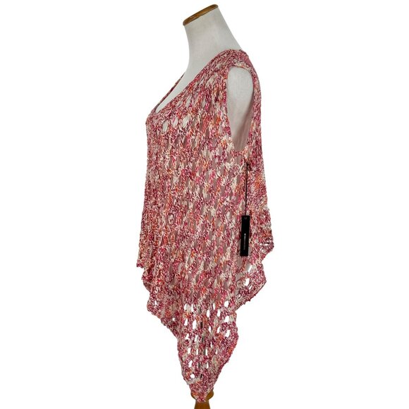 NWT BCBG Max Azria Multicolored Crochet Knit Cover Up Top | Boho Festival Indie - Picture 7 of 15